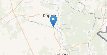 Mapa Mlynok, povorot, Kormyanskiy r-n GOMELSKAYA OBL.