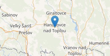 Map Hanušovce nad Topľou