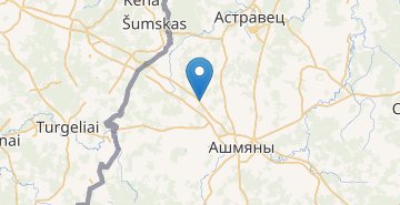 地图 Telezhnishki, povorot, Oshmyanskiy r-n GRODNENSKAYA OBL.